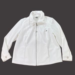 Woman’s CJ Banks white zip up jacket size X